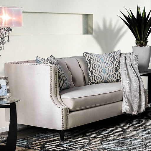 Tegan Beige/Light Blue Love Seat image