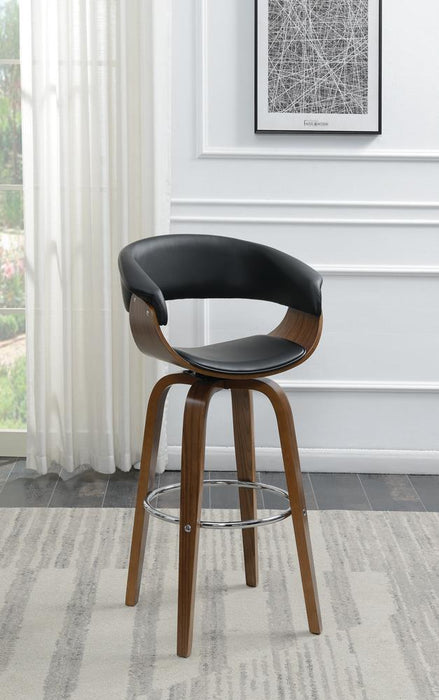 G100205 Contemporary Walnut and Black Bar Stool image