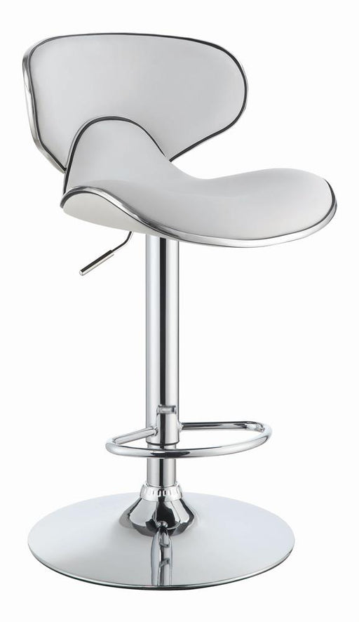 G120389 Contemporary White Adjustable Bar Stool image