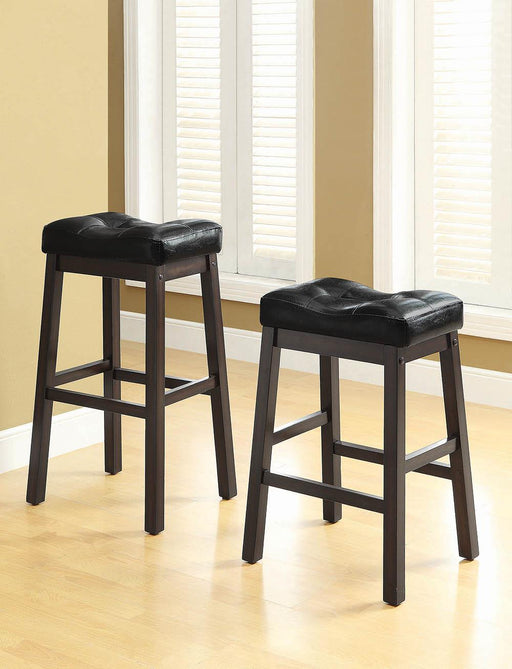 Transitional Black Upholstered Bar Stool image