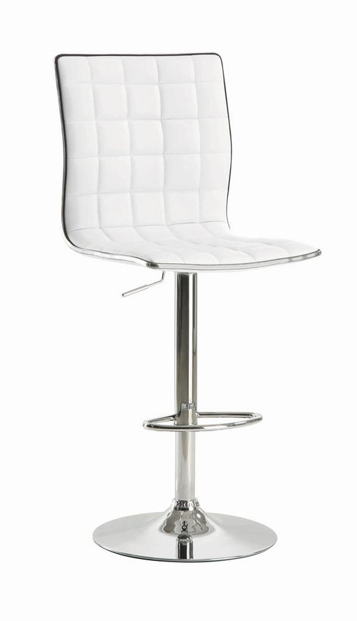 Waffle Adjustable White and Chrome Bar Stool image