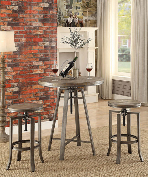 Industrial Walnut Adjustable Bar Stool image