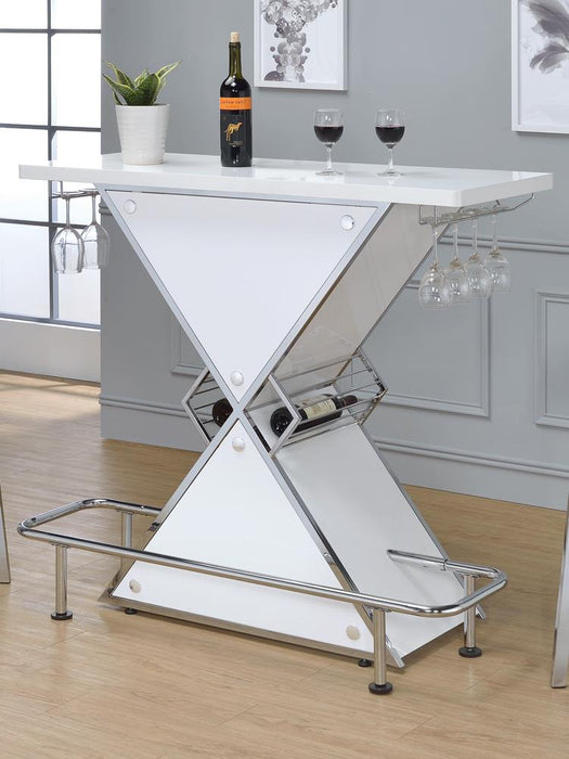 G130078 Contemporary White Stacked Triangle Bar Unit image