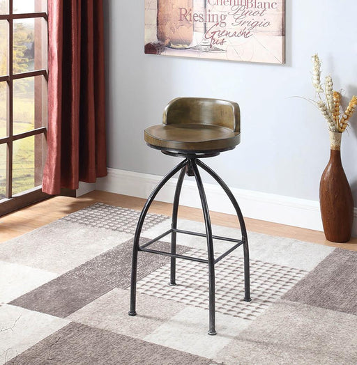 Rustic Swivel Metal Bar Stool image