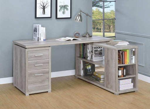 Yvette Grey Driftwood L-Shaped Office Desk image